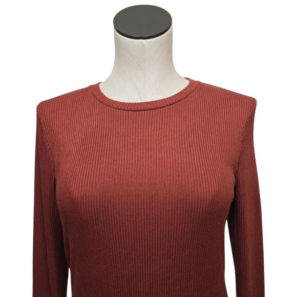 All Saints‎ Ribbed Molly Cutout Backless Bodysuit Womens Size 10 Orange Rust - Picture 10 of 10